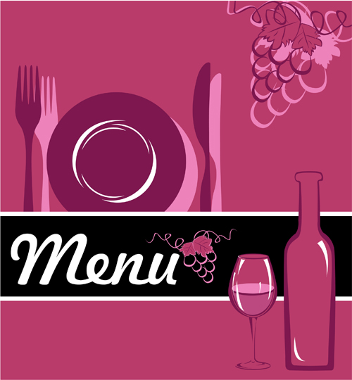 Elegant restaurant wine menu vector graphics 02