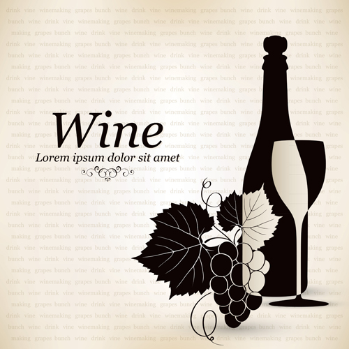 Elegant restaurant wine menu vector graphics 03