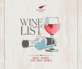 Elegant restaurant wine menu vector graphics 04