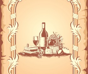 Elegant restaurant wine menu vector graphics 05