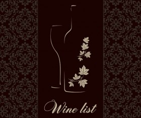 Elegant restaurant wine menu vector graphics 07