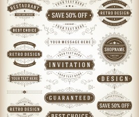Elegant sales discounts labels vector
