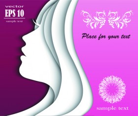 Female face multilayer background vector 01