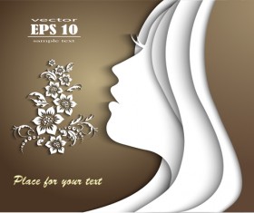 Female face multilayer background vector 02