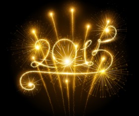 Fireworks 2015 New Year text design