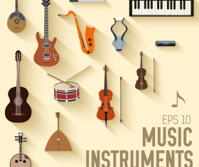 Flat music Instruments vector material