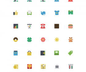 Flat web with print use icons vector