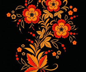 Flower decorative style background vector 02