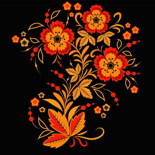Flower decorative style background vector 02