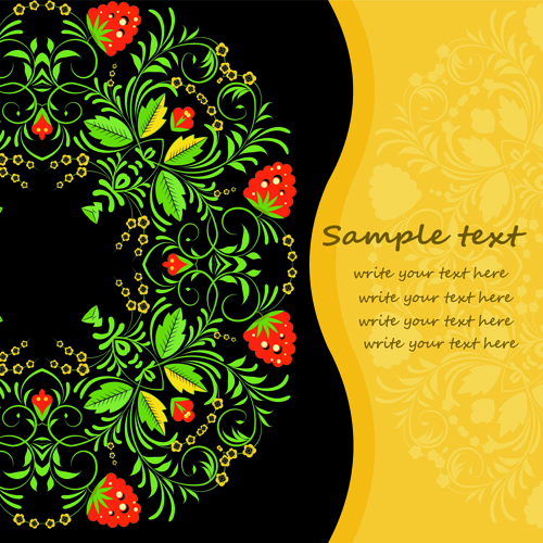 Flower decorative style background vector 03