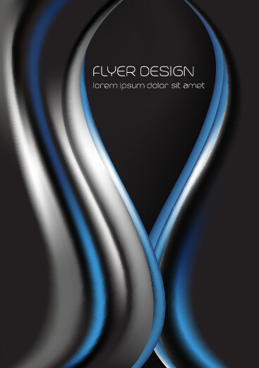 Dynamic lines flyer cover vector set 08