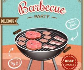 Food retro style poster 03 vector