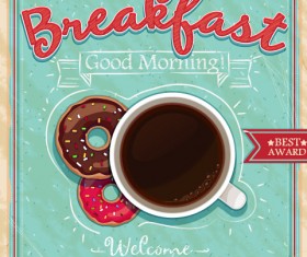 Food retro style poster 10 vector