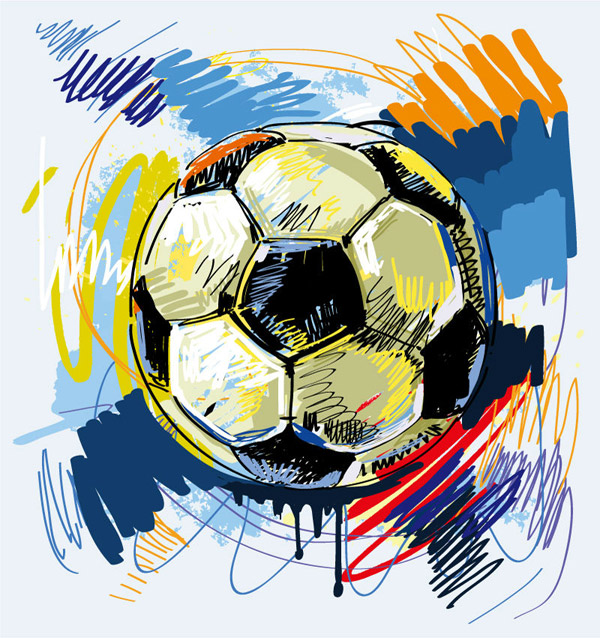 Football graffiti vector material