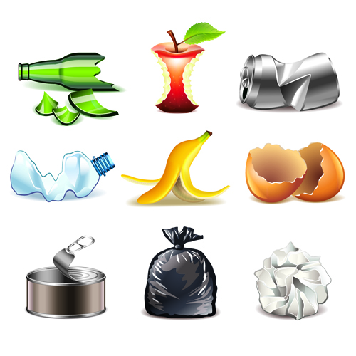 Garbage icons creative vector design