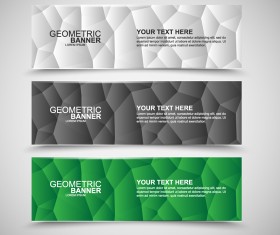 Geometric polygonal banners free vector