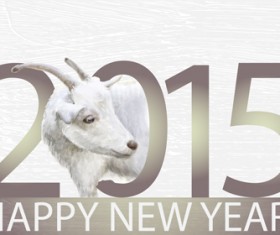 Goat with 2015 New Year backgroud art