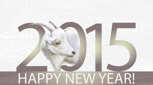 Goat with 2015 New Year backgroud art