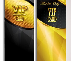 Golden Vip invitation cards vector design 02