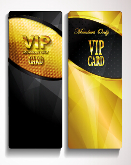 Golden Vip invitation cards vector design 02
