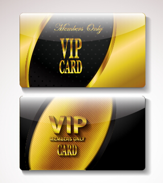 Golden Vip invitation cards vector design 03