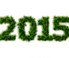 Grass 2015 New Year text vector