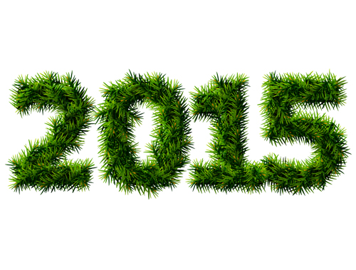 Grass 2015 New Year text vector