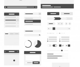 Gray website template material kit vector