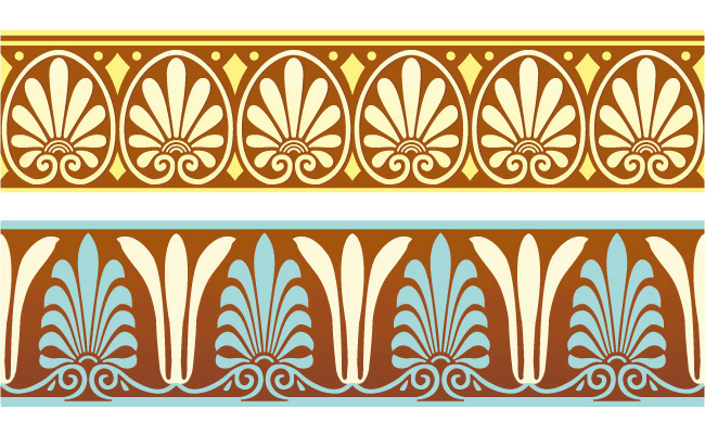 Greek ornament pattern borders vector 01
