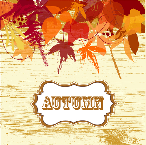 Halation autumn leaves art background vector 03