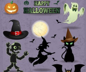Halloween elements illustration vector set