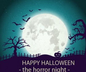 Halloween horror night vector background 02