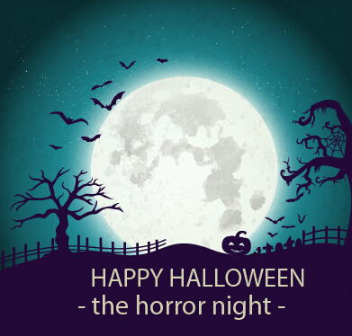 Halloween horror night vector background 02
