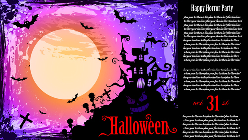 Halloween horror party poster vector 04