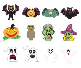 Halloween ornament icons vector material 01