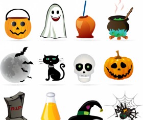 Halloween ornament icons vector material 02