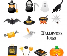Halloween ornament icons vector material 03