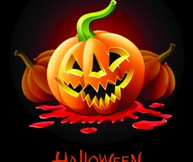 Halloween party flyer cover pumpkin vector 01