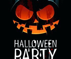 Halloween party flyer cover pumpkin vector 03