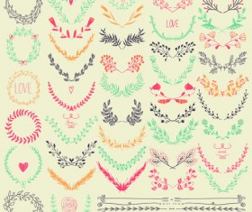 Hand drawn floral frame with border vector 03