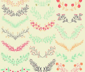 Hand drawn floral frame with border vector 04