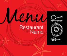 Hand drawn restaurant menu vector material 02