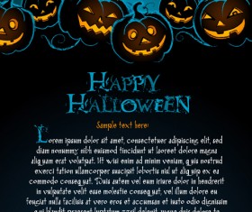 Happy halloween night background 04 vector set
