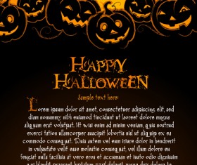 Happy halloween night background 05 vector set