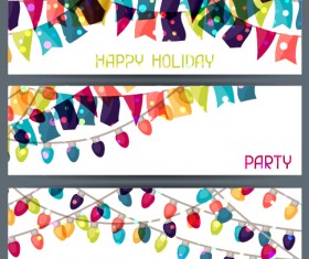 Happy holiday banners creative vector 01
