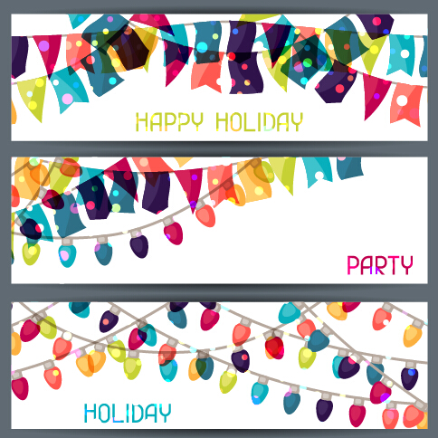 Happy holiday banners creative vector 01