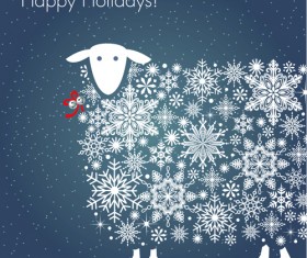 Happy holiday sheep background vector 01
