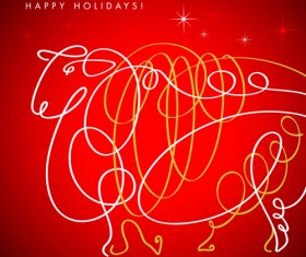 Happy holiday sheep background vector 02