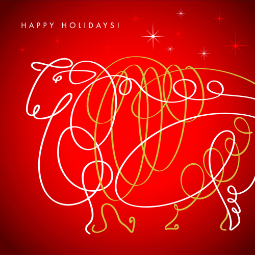 Happy holiday sheep background vector 02