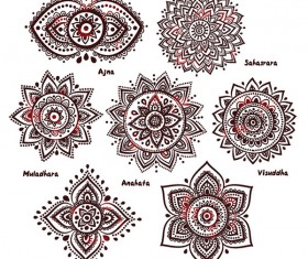 India style ornament elements pattern vector